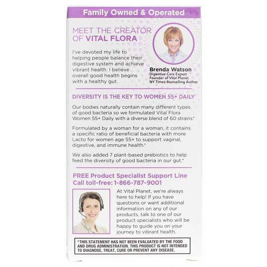 Vital Flora Women 55+ Daily Probiotic + Prebiotics, VTP